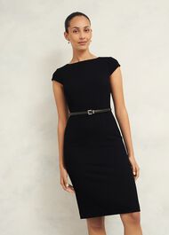 Norfolk Leather Belt, Black, hi-res