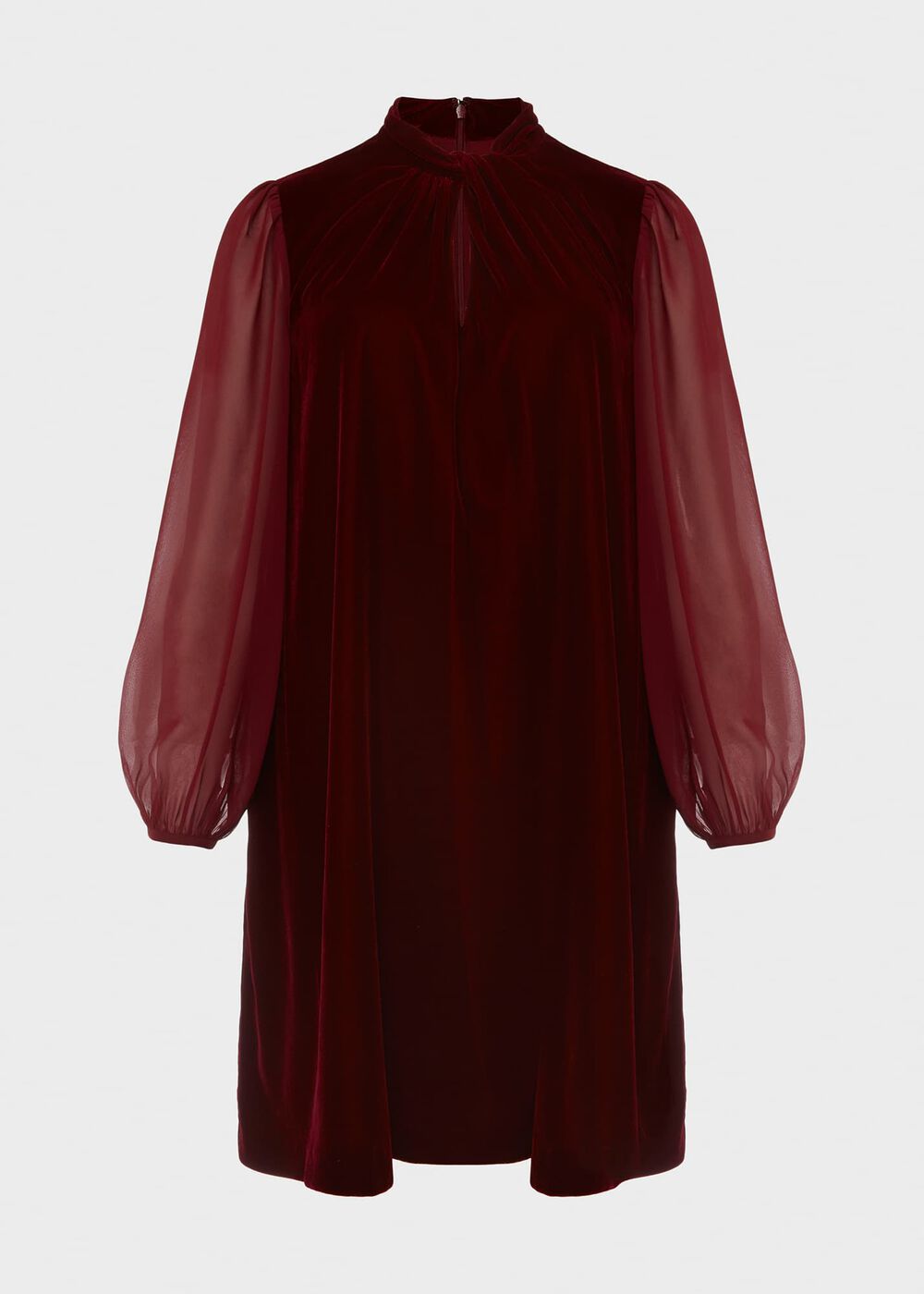 Faye Velvet A Line Dress, Deep Red, hi-res
