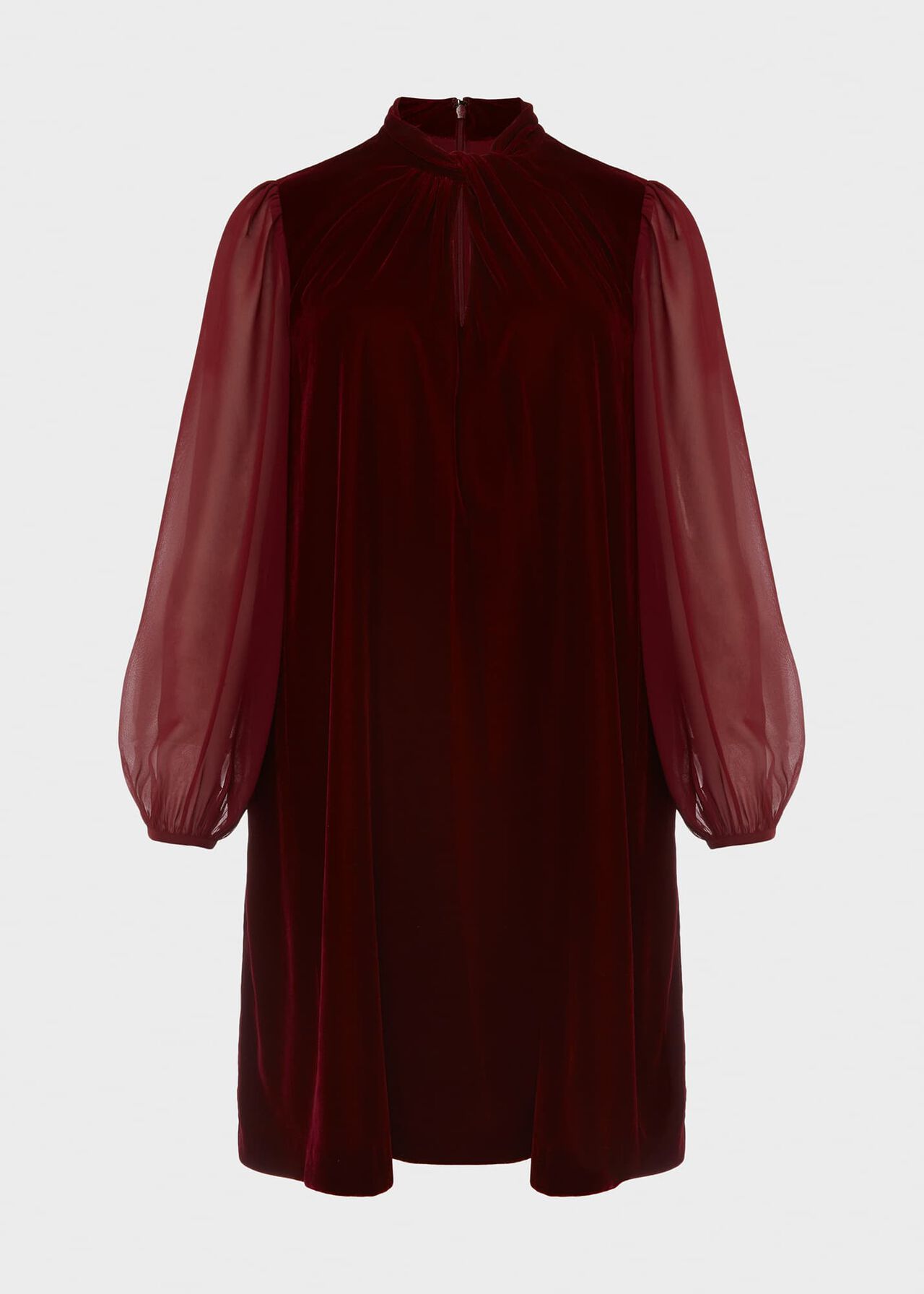 Faye Velvet A Line Dress, Deep Red, hi-res