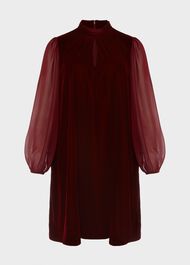 Faye Velvet A Line Dress, Deep Red, hi-res