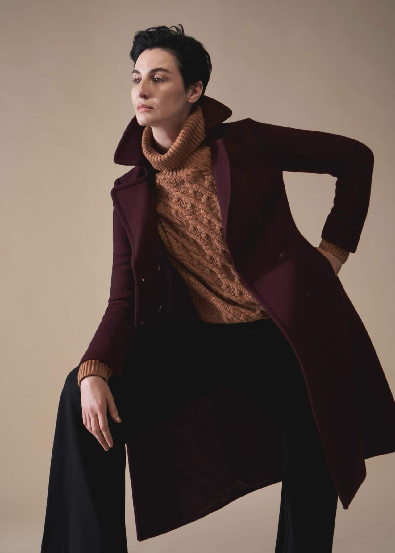 Carissa Coat, Aubergine, hi-res