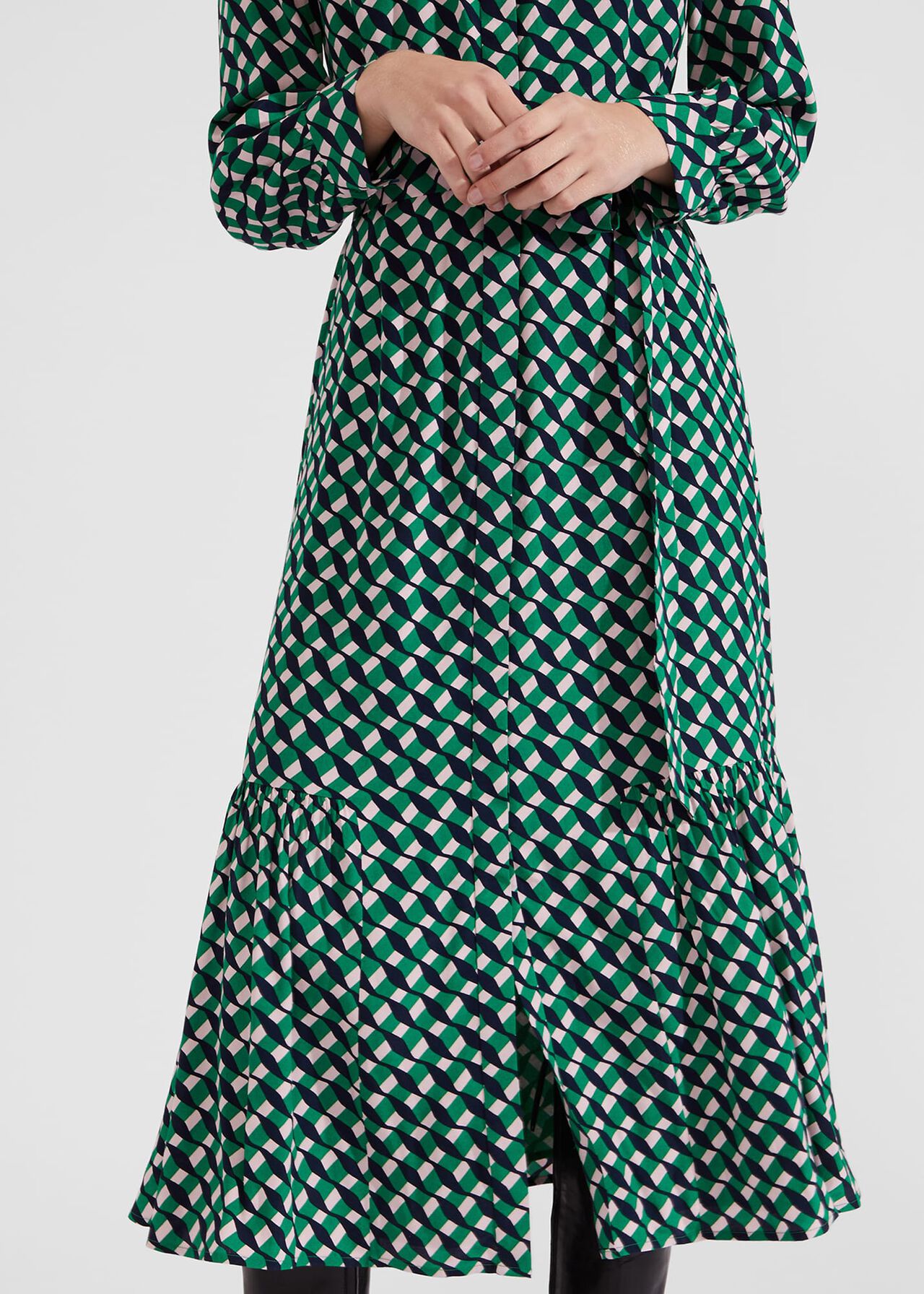 Emberly Shirt Dress, Green Multi, hi-res