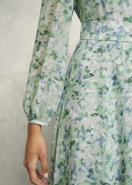 Thea Tie Belted Dress, Sage Green, hi-res