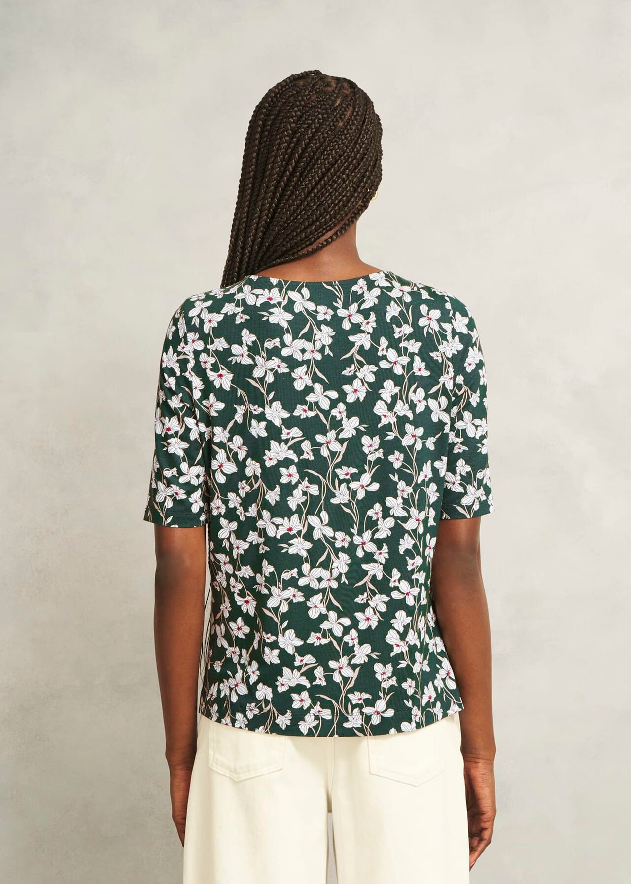 Jacqueline Print Top, Green Ivory, hi-res