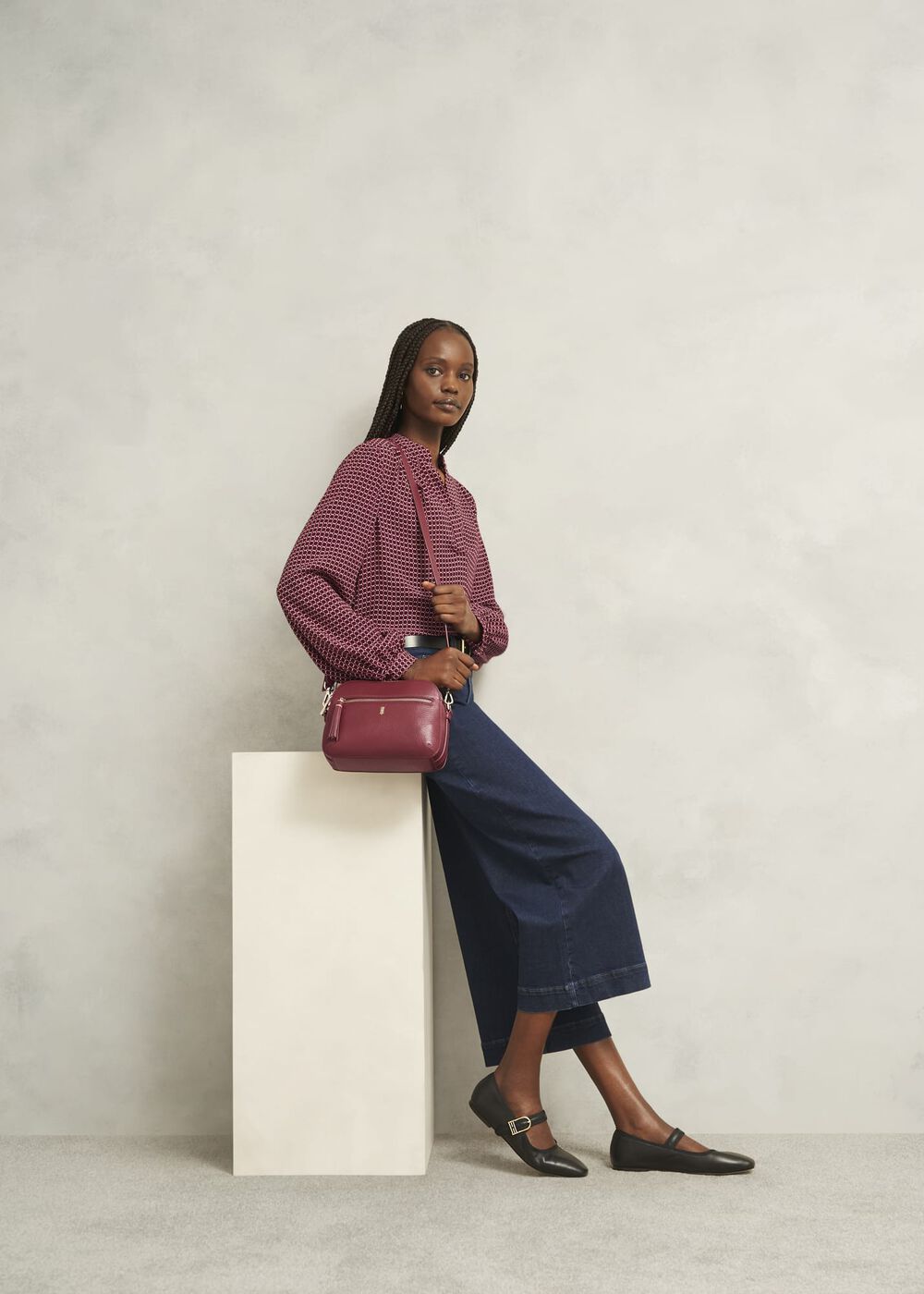 Carlton Leather Crossbody Bag, Beryl Red, hi-res