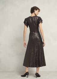 Eltham Sequin Dress, Deep Brown, hi-res