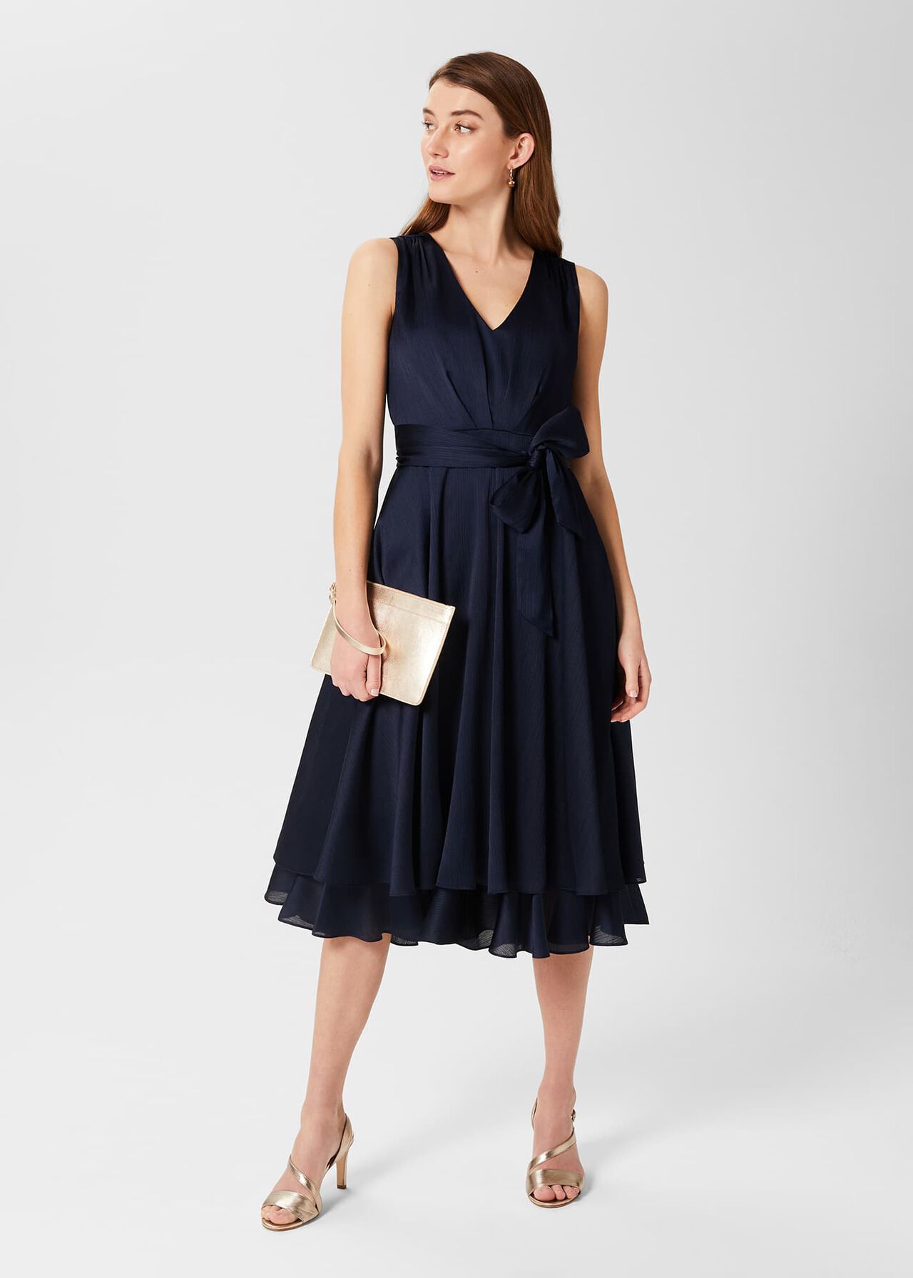 Viola Fit And Flare Dress, Midnight Navy, hi-res