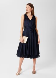 Viola Fit And Flare Dress, Midnight Navy, hi-res