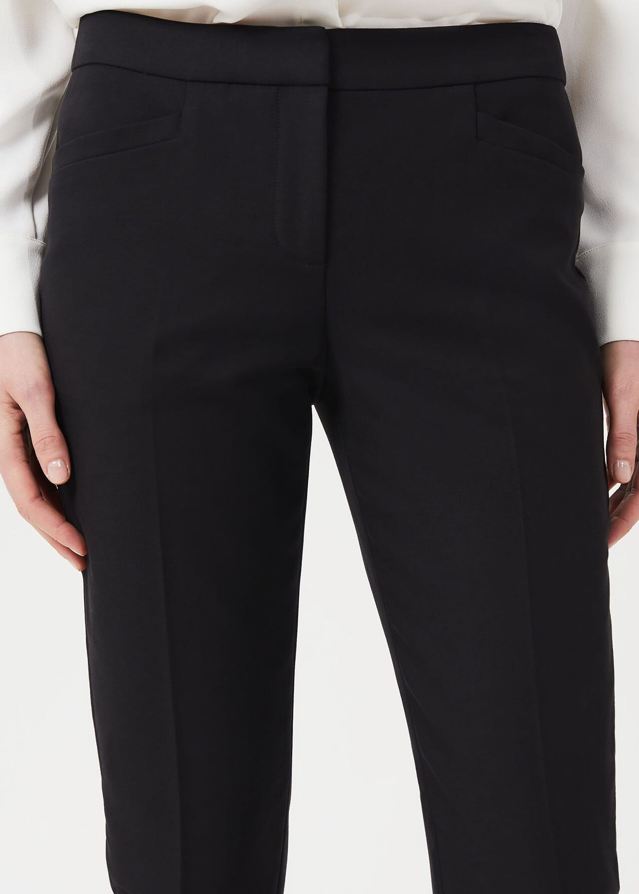 Hailey Slim Trousers With Stretch, Black, hi-res