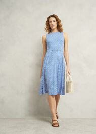 Lisa Jersey Dress, Blue Ivory, hi-res