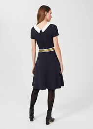 Betsy Jersey Fit And Flare Dress, Navy Ivory, hi-res