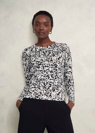 Harlow Jumper With Wool, Ivory Black, hi-res