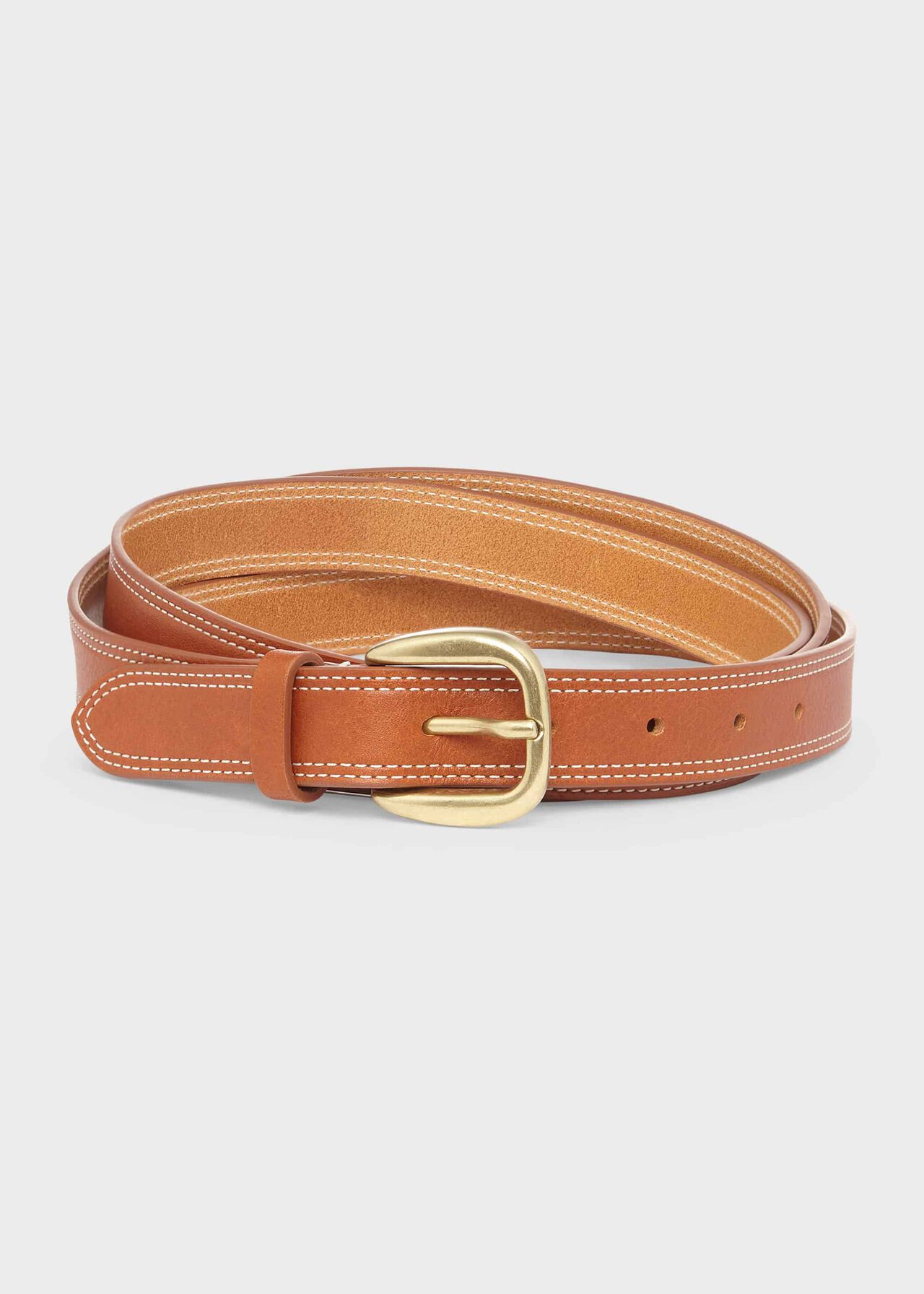 Reagan Leather Belt , Tan, hi-res