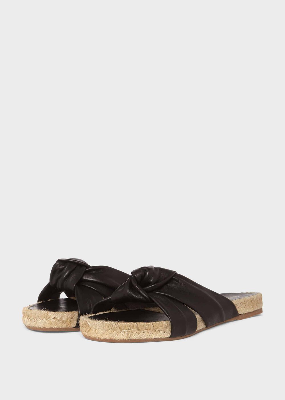 Coco Leather Sandals, Black, hi-res