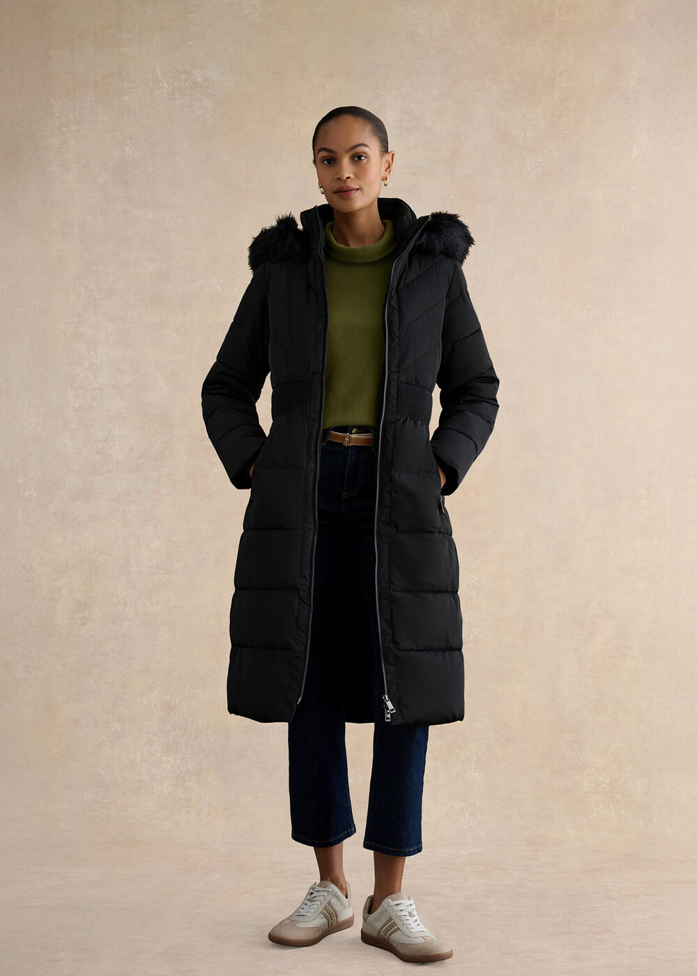 Amalie Puffer Coat, Black, hi-res