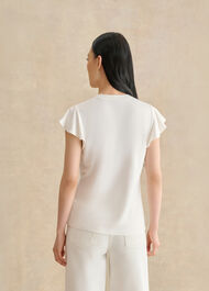 Lila Frill Sleeve Top, Ivory, hi-res