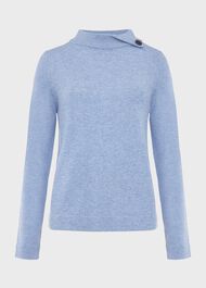 Talia Wool Cashmere Jumper, Blue Marl, hi-res