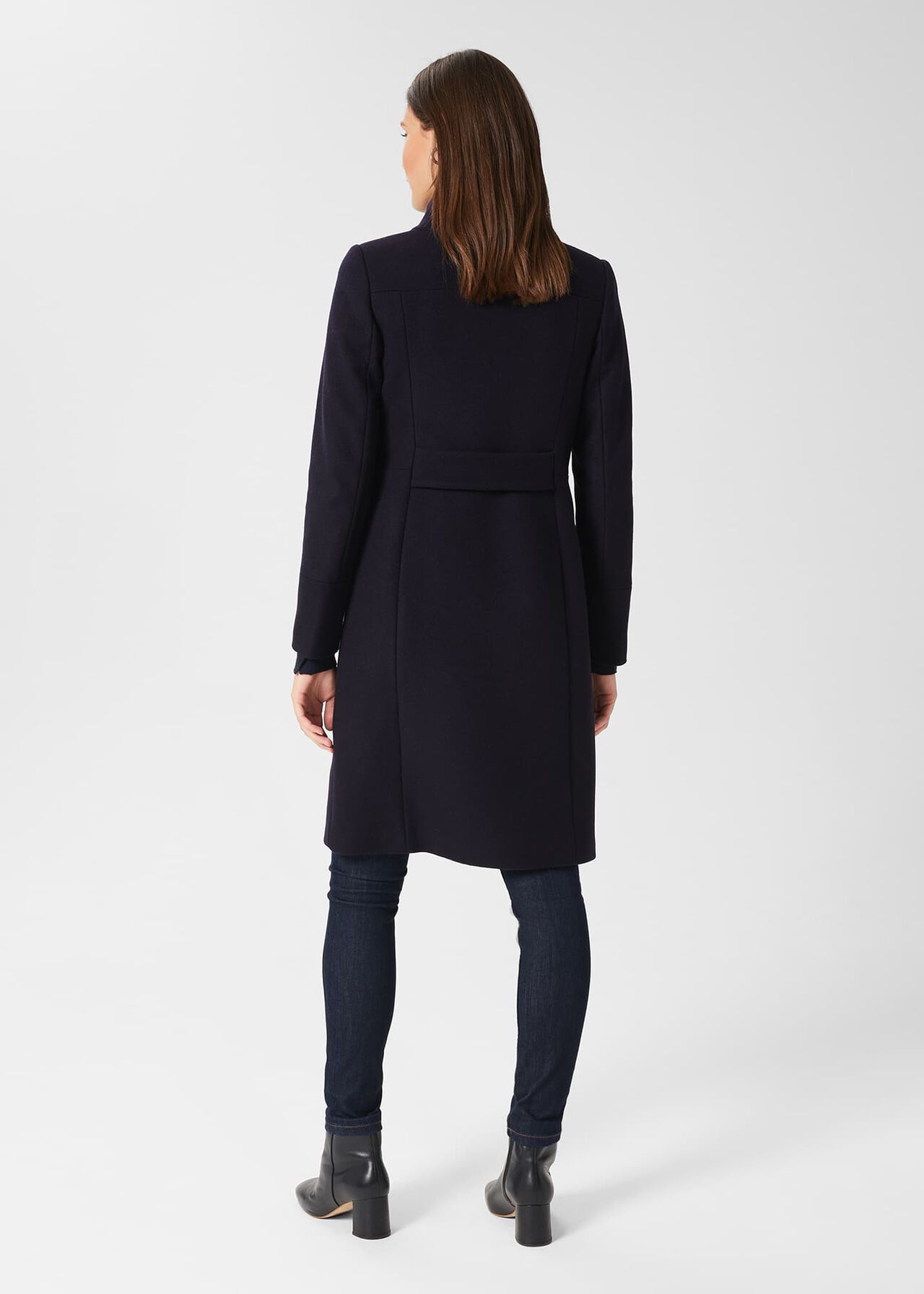 Maisie Wool Blend Coat, Navy, hi-res