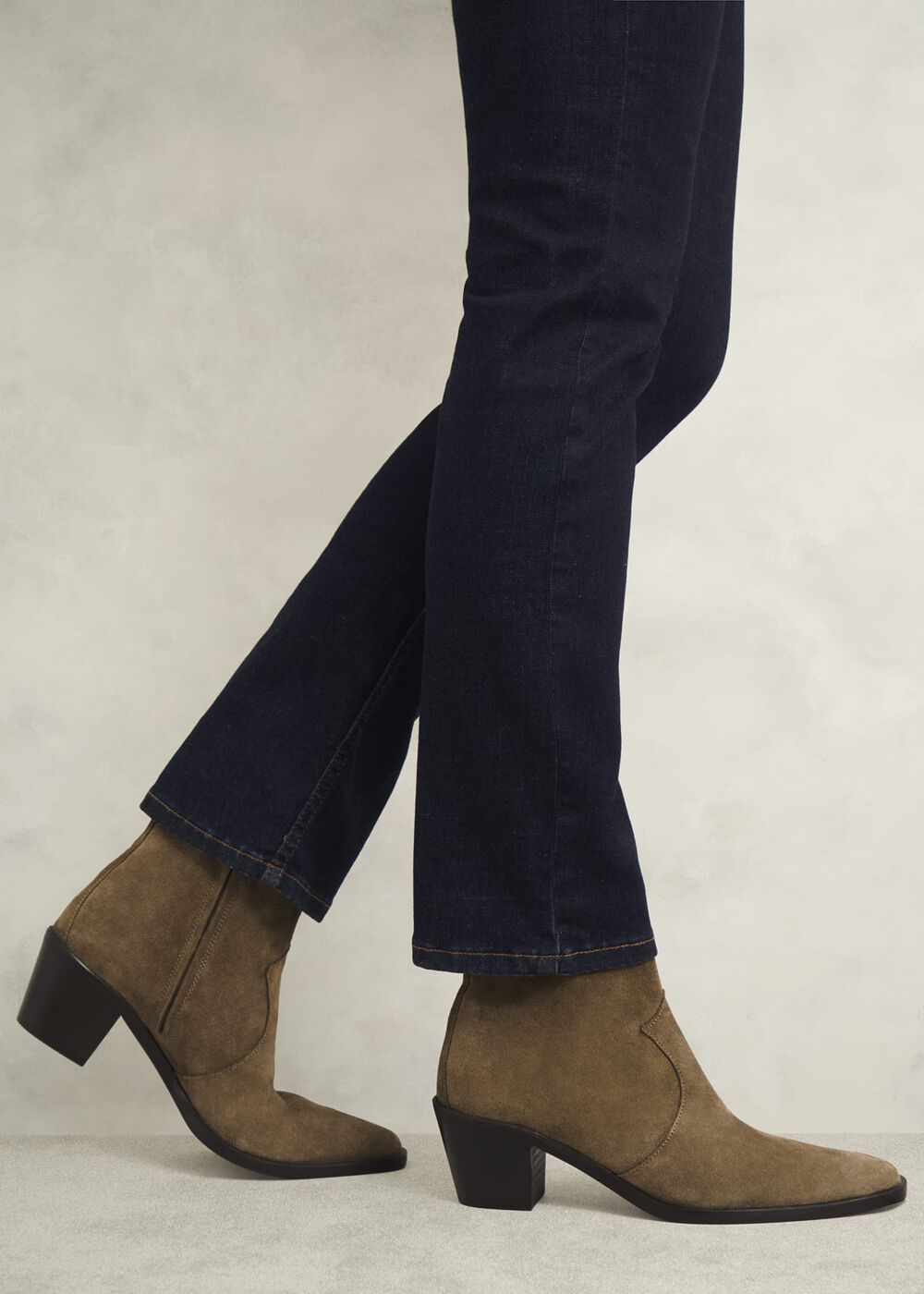 Frankie Suede Western Boots, Dark Tan, hi-res