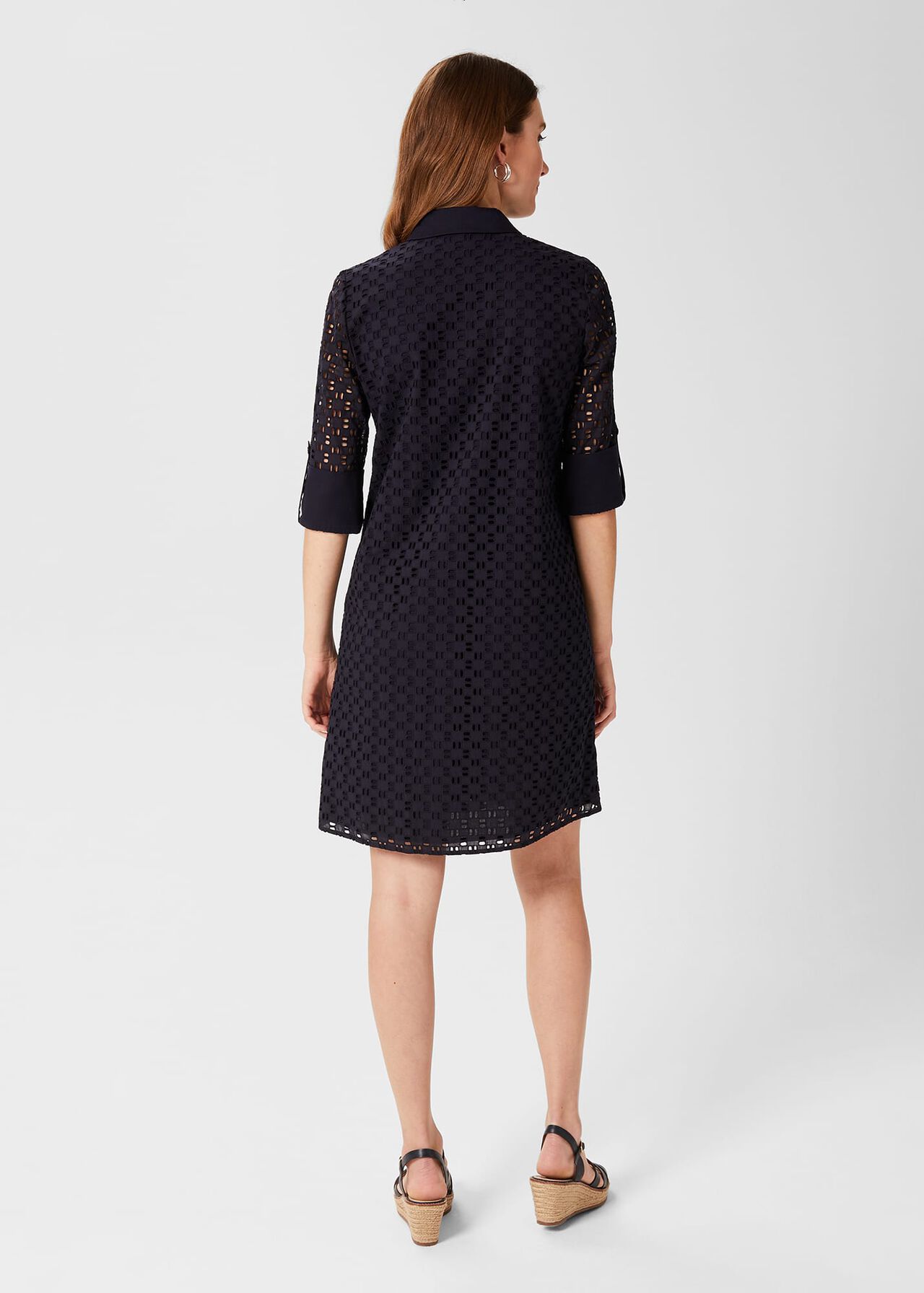 Marciella Broderie Dress, Navy, hi-res