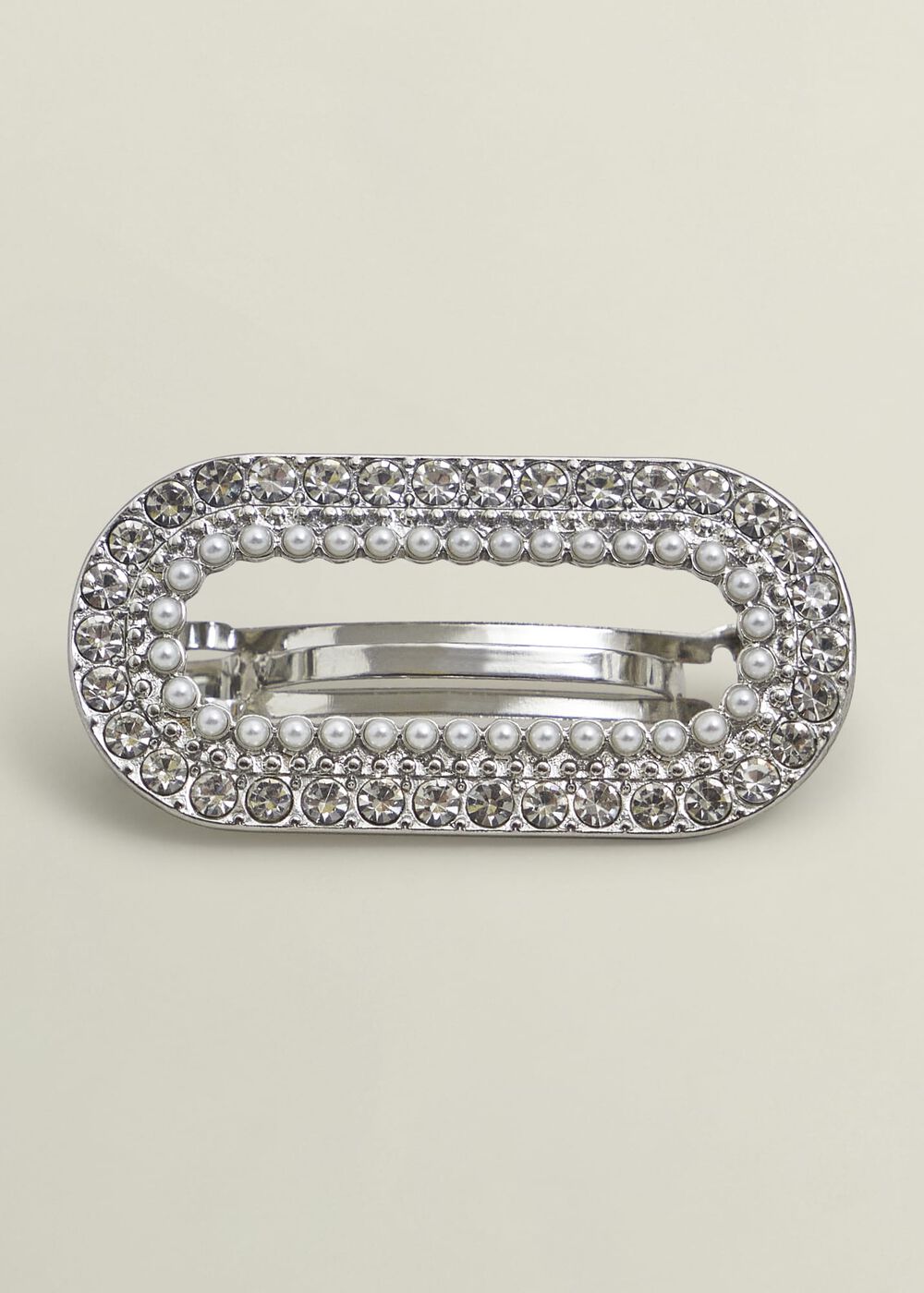 Cathy Jewelled Hair Clip, Silver, hi-res