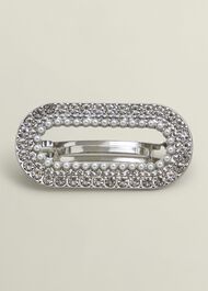 Cathy Jewelled Hair Clip, Silver, hi-res