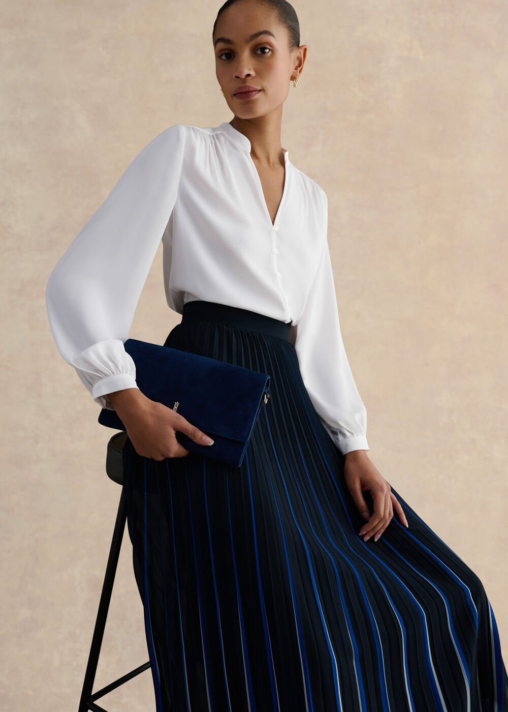 Petite Vida Skirt, Navy Blue, hi-res