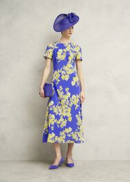 Clifton Suede Clutch Bag, Allium Blue, hi-res