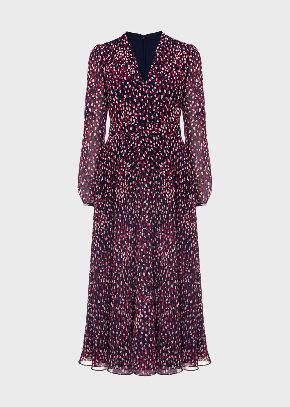 Aurora Fit And Flare Dress, Navy Multi, hi-res