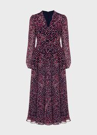 Aurora Fit And Flare Dress, Navy Multi, hi-res
