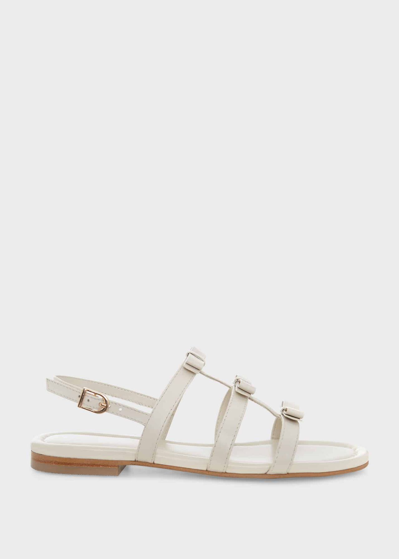 Holly Leather Bow Sandals, White, hi-res