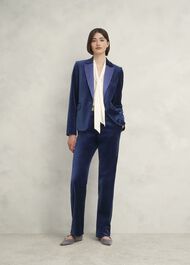 Luna Velvet Straight Trouser, Riverside Blue, hi-res