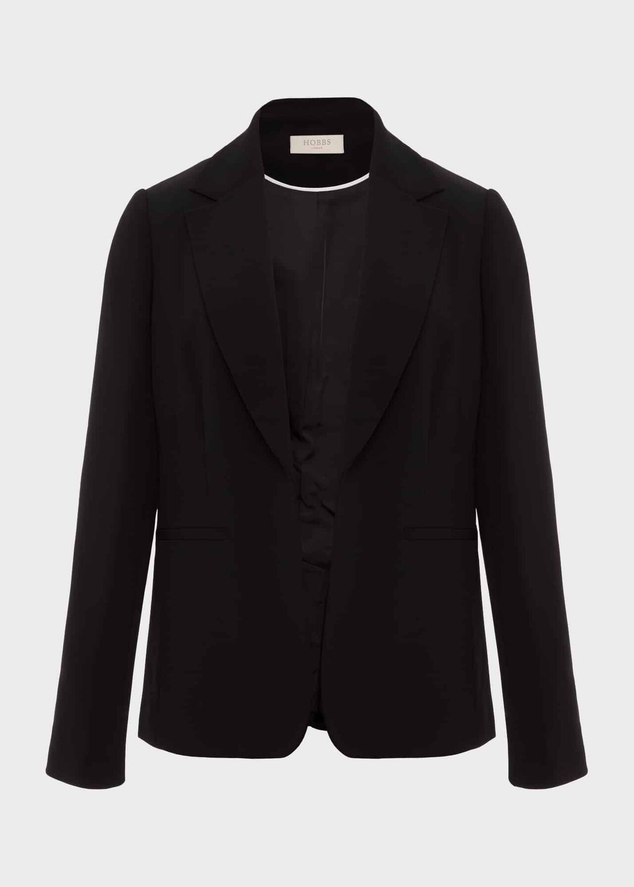 Vanessa Crepe Jacket, Black, hi-res