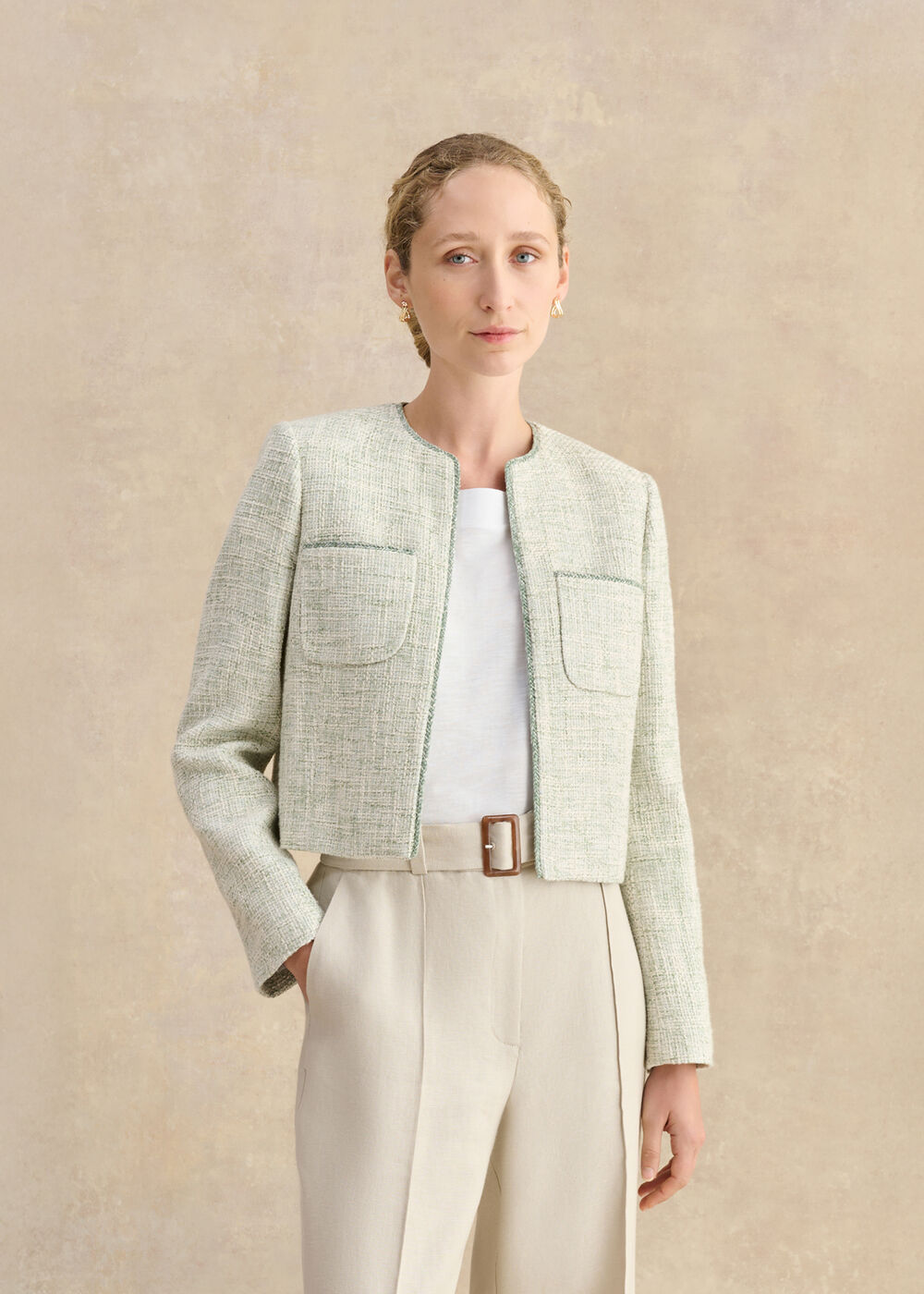 Darcy Tweed Jacket, Sage Ivory, hi-res