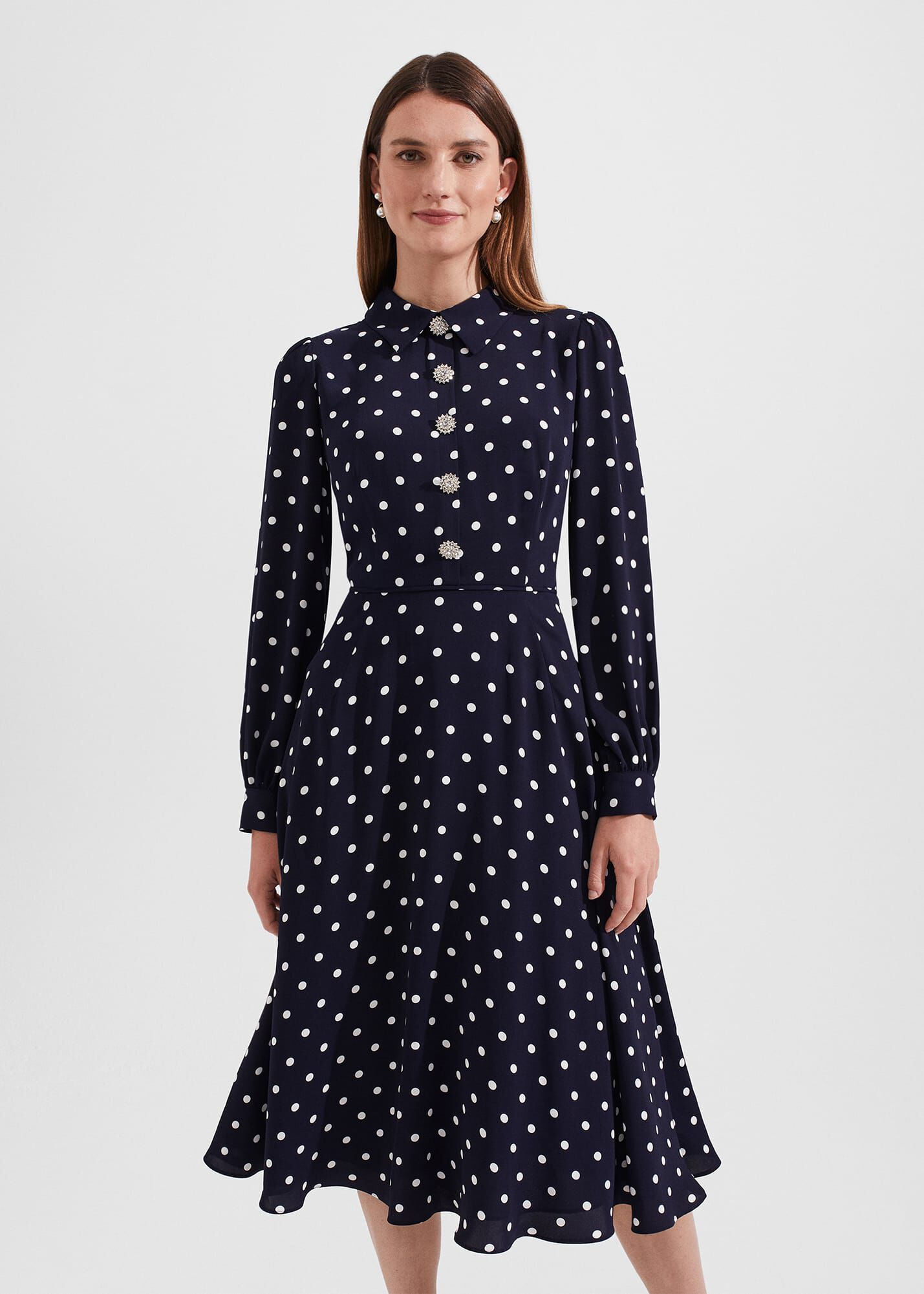 Ayla Spot Fit And Flare Dress