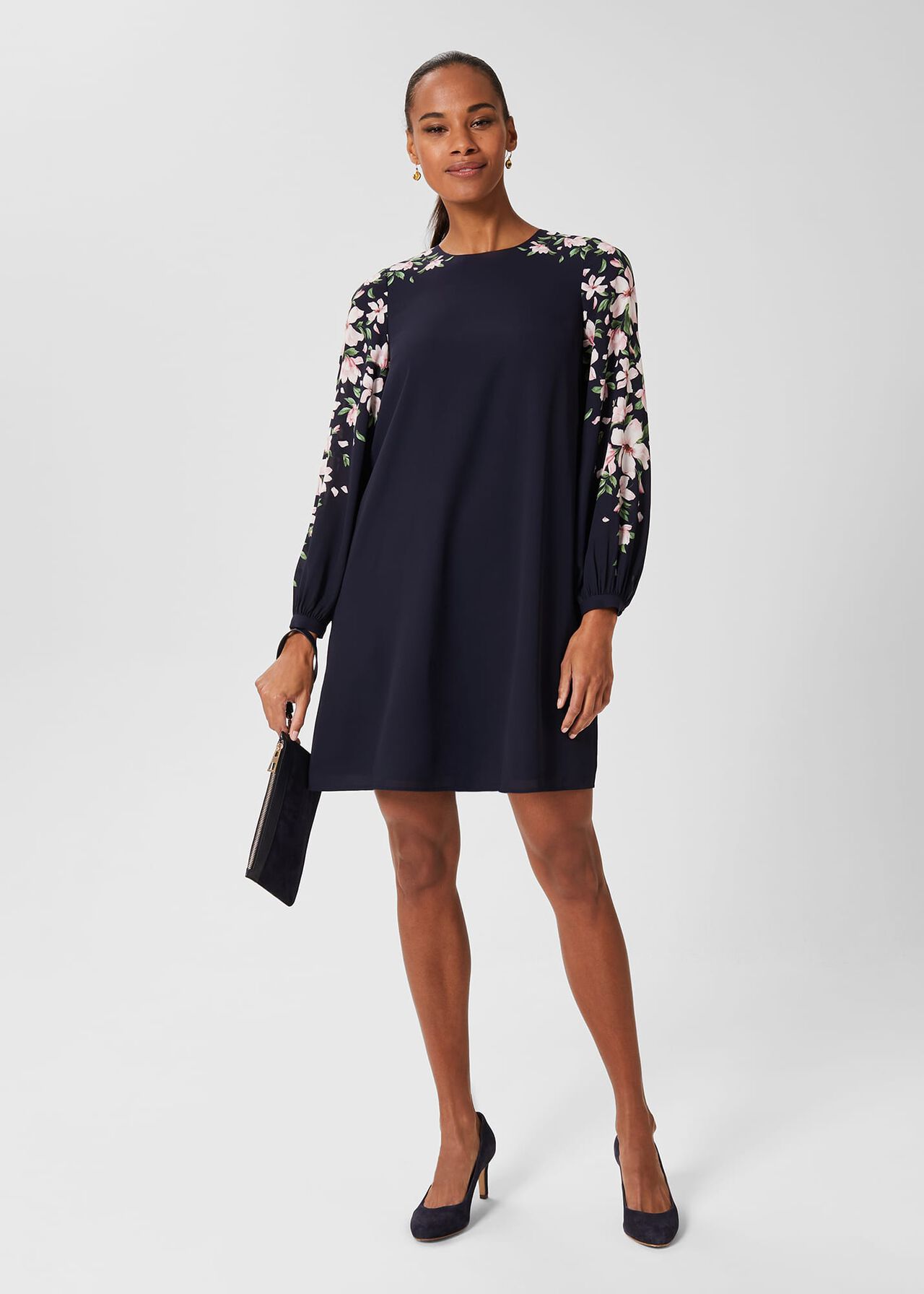 Zoey A Line Floral Dress, Navy Multi, hi-res