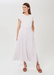 Steph Linen Skirt, Ivory Multi, hi-res