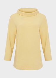 Betsy Textured Top With Cotton , Yellow, hi-res