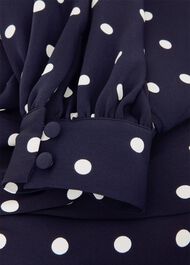 Ayla Spot Fit And Flare Dress, Navy Ivory, hi-res