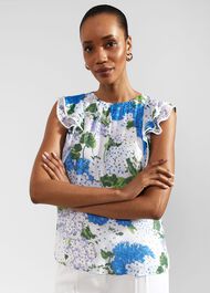 Simona Floral Top, Ivory Multi, hi-res