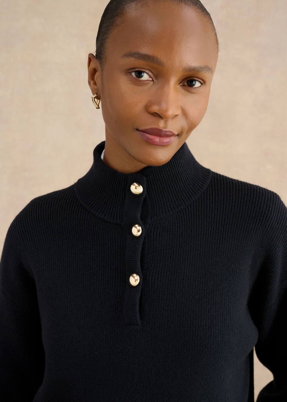 Adler Knitted Cotton Jumper, Hobbs Navy, hi-res