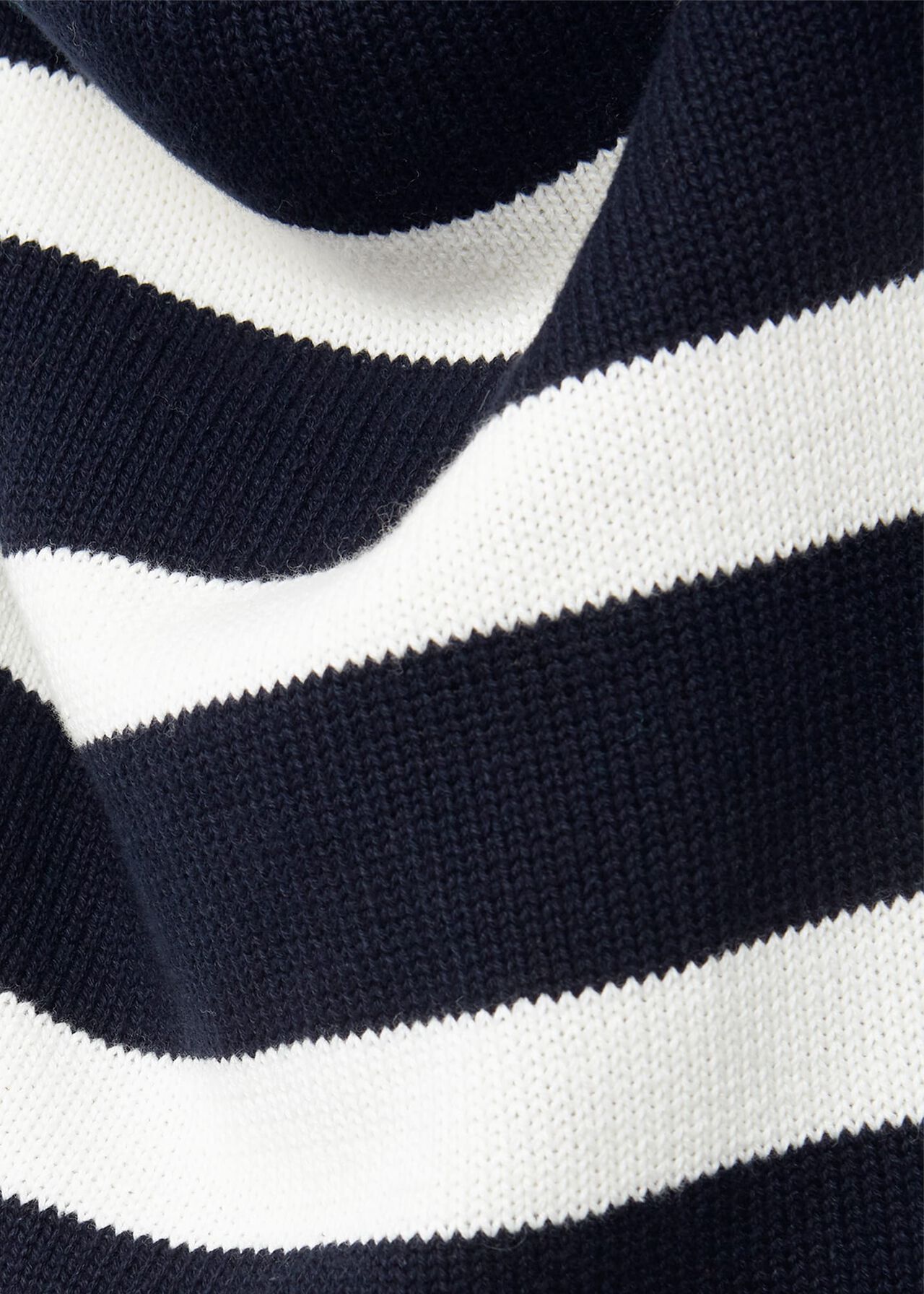 Marie Cotton Striped Jumper, Navy Ivory, hi-res