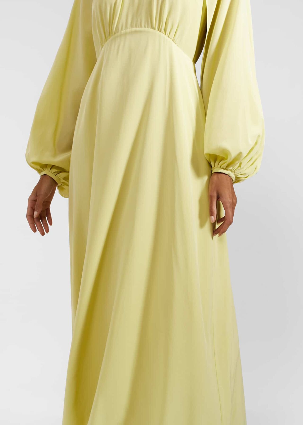 Acacia Silk Dress, Pastel Yellow, hi-res