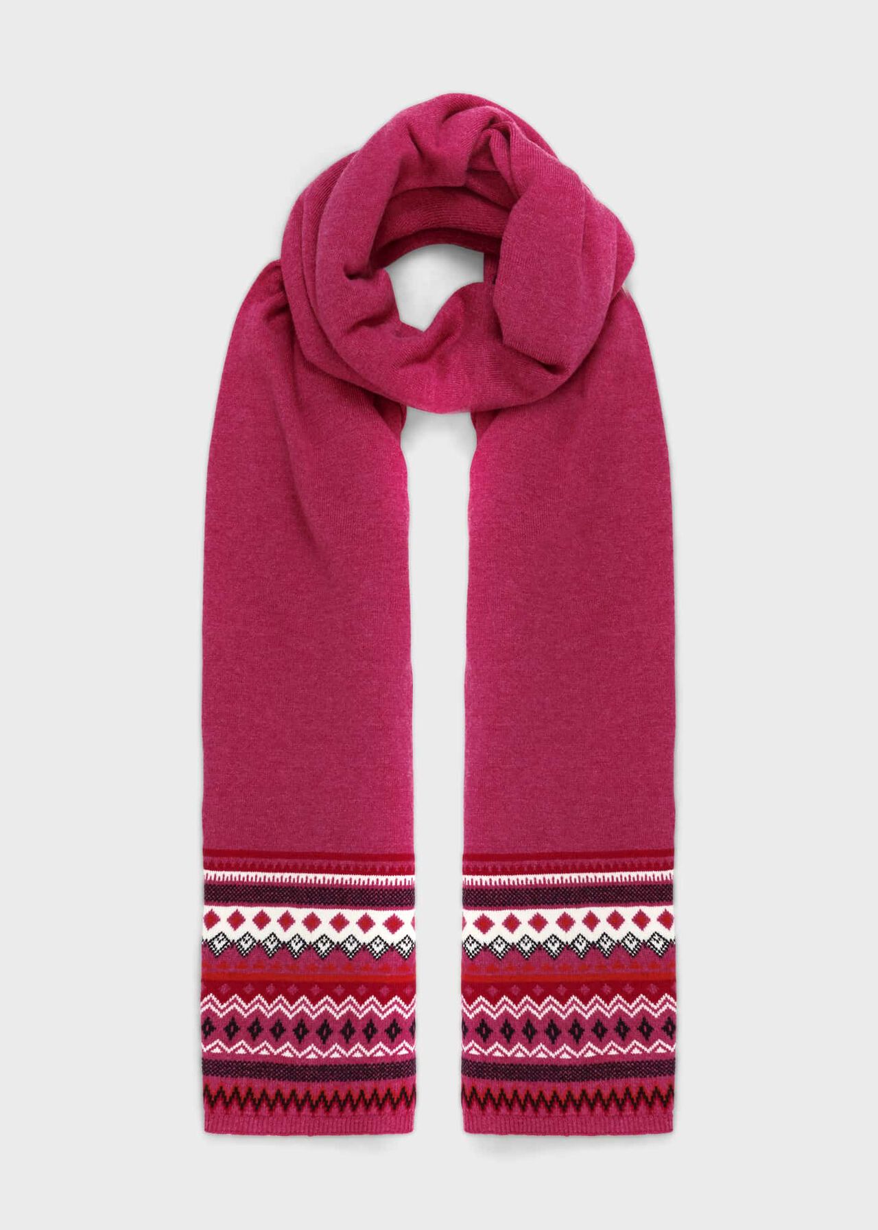 Noa Fairisle Scarf, Pink Multi, hi-res