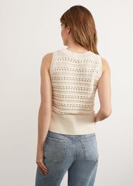 Colemere Knitted Tank Top, Buttercream, hi-res