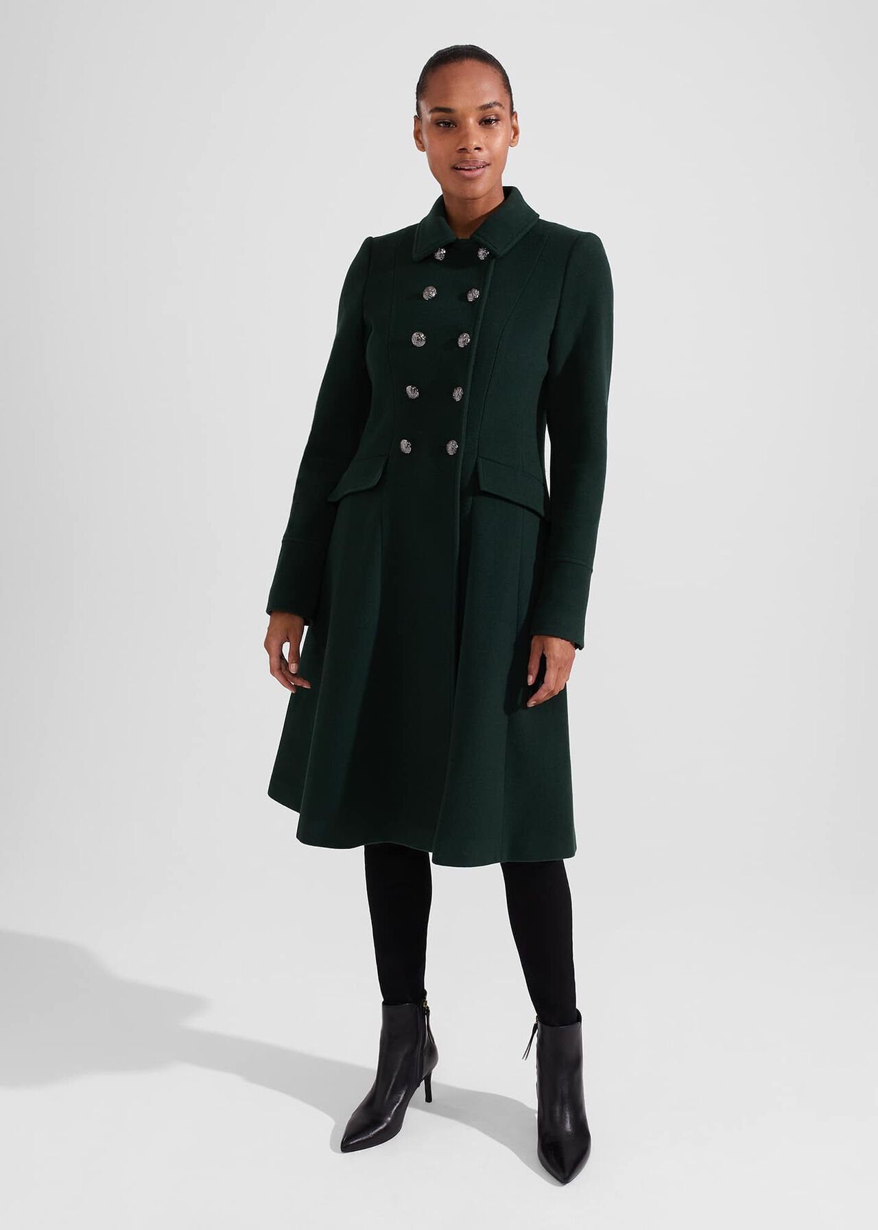 Clarisse Wool Blend Coat, Green, hi-res