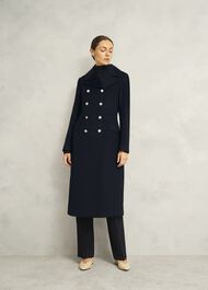 Larna Wool Coat, Navy, hi-res