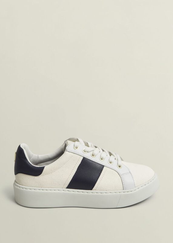 Sutton Canvas Leather Trainers