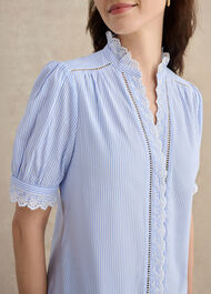 Naima Blouse, Blue Ivory, hi-res