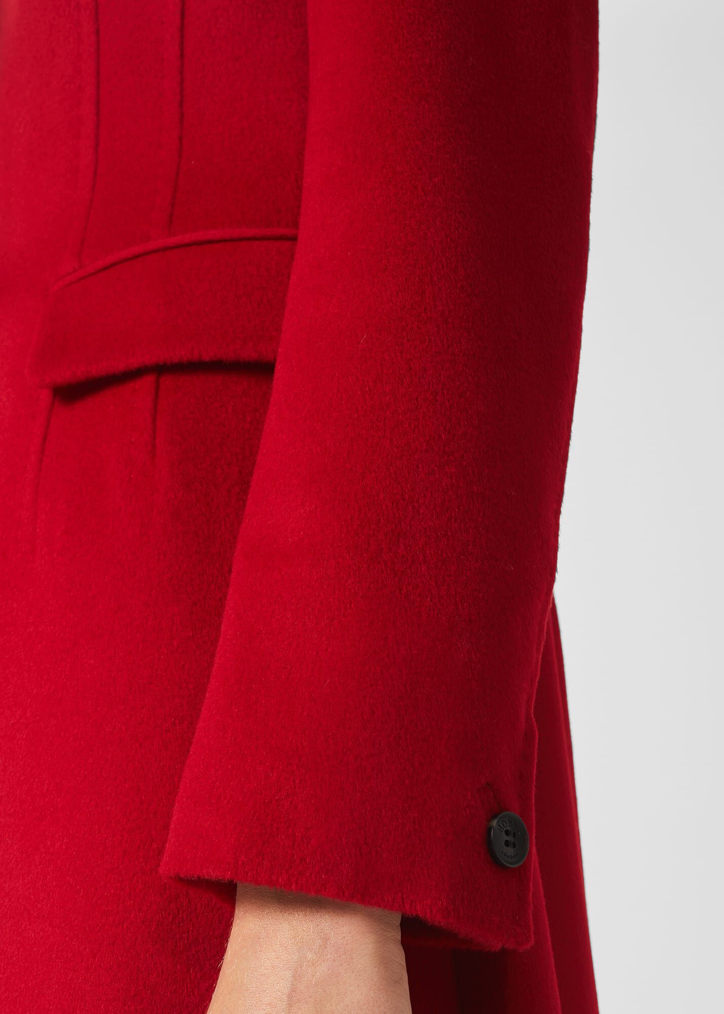 red boyfriend coat